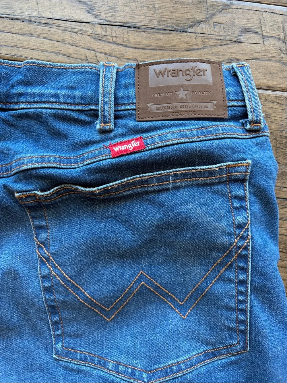 Wrangler Straight-Leg Jeans in Classic Blue Denim